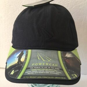Black Powercap Hands Free Lighting LED Hat Cap